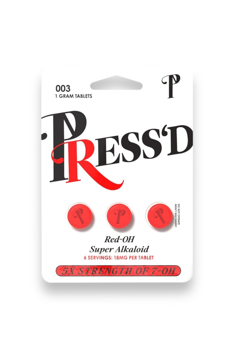 Press’D Red Pseudo 7-Hydroxymitragynine Tablets 3ct 30mg
