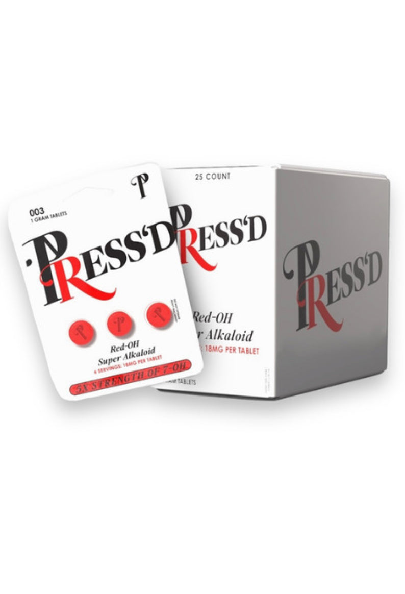 Press’D Red Pseudo 7-Hydroxymitragynine Tablets 3ct 30mg